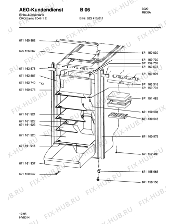 Взрыв-схема холодильника Aeg S2142-1 E - Схема узла Housing 001
